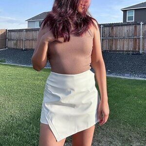 Shorts for Women Faux Leather Skorts High Waisted PU Leather Shorts